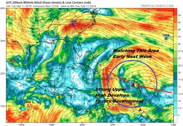 Disturbed Weather East of Florida Watching for Signs of Development