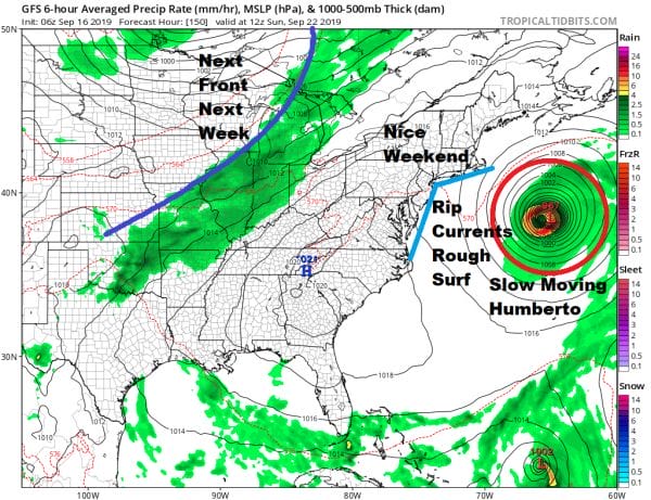 Week Ahead Quiet September Weather Humberto Heads East Toward Bermuda
