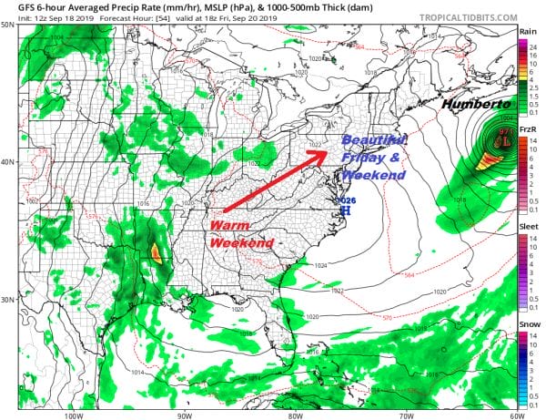 Nice Weather Continues While Humberto Nears Bermuda Category 3 120 MPH Winds