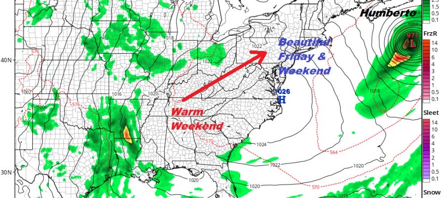 Nice Weather Continues While Humberto Nears Bermuda Category 3 120 MPH Winds