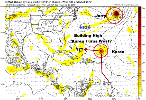 Tropical Storm Warnings may be issued later today for other portions of the Windward Islands. A Tropical Storm Watch will likely be issued later today for Puerto Rico and the Virgin Islands. Elsewhere, interests in the Leeward Islands should monitor the progress of Karen.