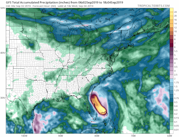Showers Downpours On Radar Moving Eastward