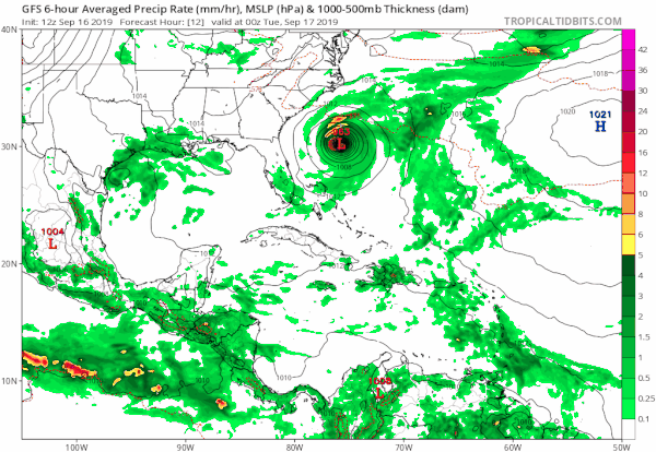 Humberto Strengthening Bermuda Bound Tropical Atlantic System Better Organized