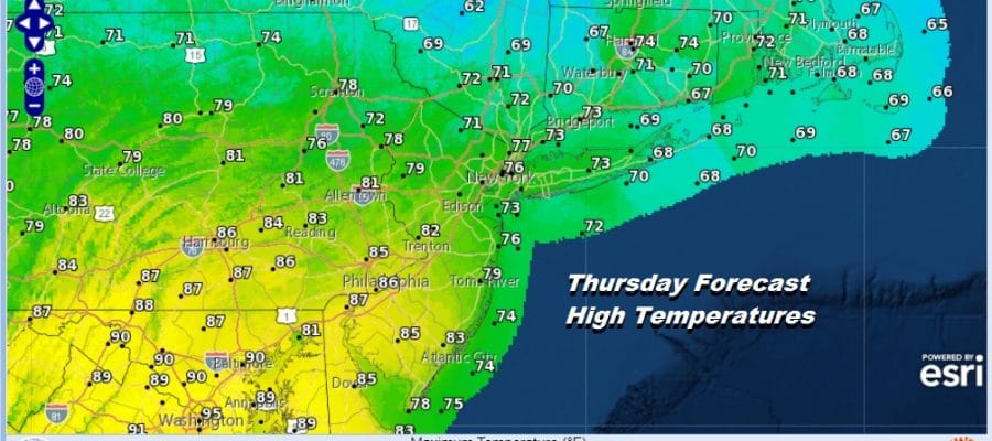 Thursday Forecast High Temperatures