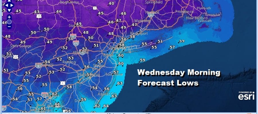 Wednesday Morning Forecast Lows