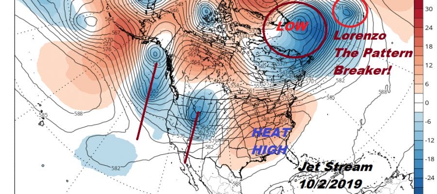 Hurricane Lorenzo Sets Off Weather Pattern Change Next 2 Weeks