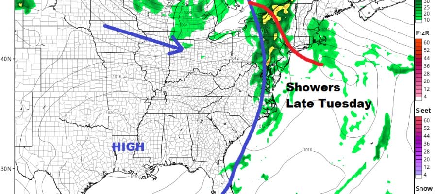 Sunshine Back For Monday Showers Later Tuesday Dry Wednesday Thursday