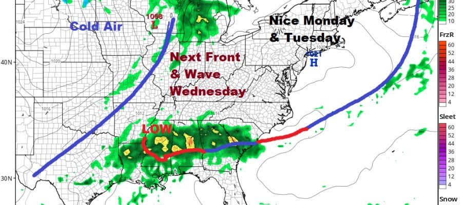Subtropical Storm Melissa Moves East, Next Week Brings Midweek Cold Front