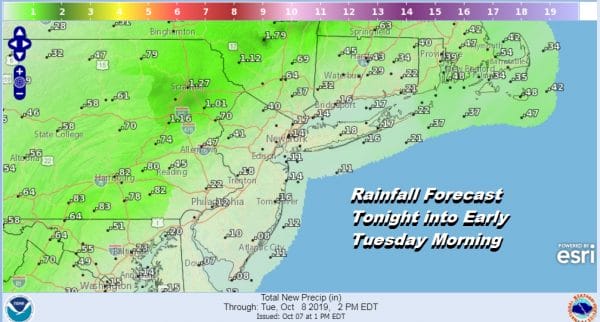 Showers Tonight Onshore Flow Coastal Storm Creates Uncertainty Rest of the Week