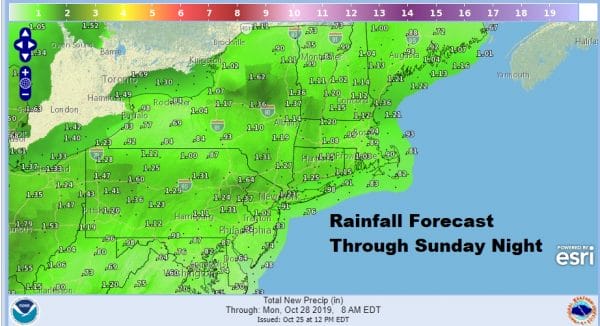 Tropical Depression 17 Enhancing Rain Moving Northeast