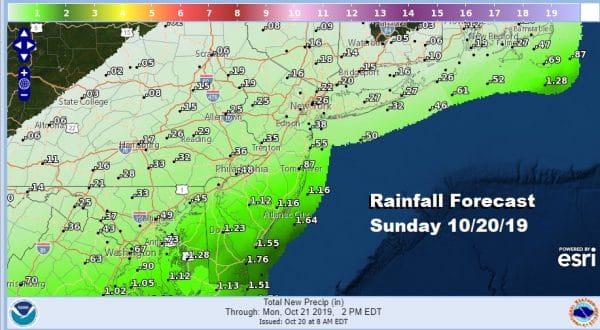 Rain Moving Northeastward Sunday Afternoon Evening Dry Monday Showers Tuesday