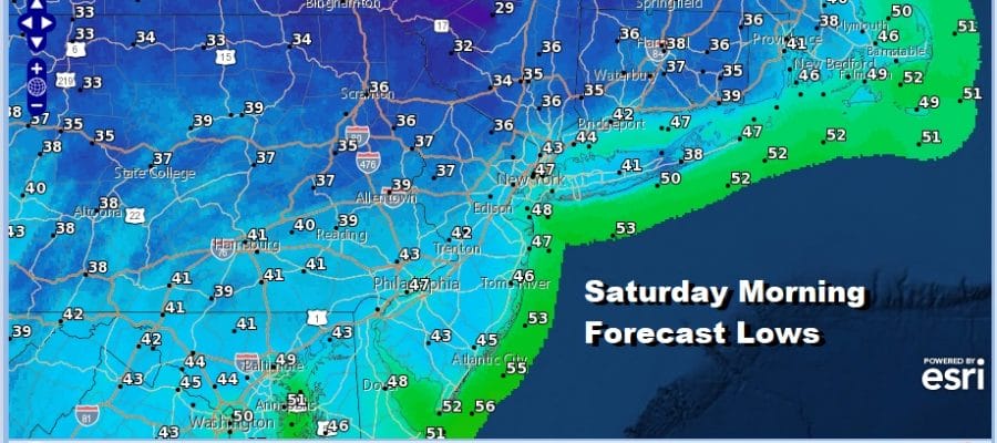 Saturday Morning Forecast Lows