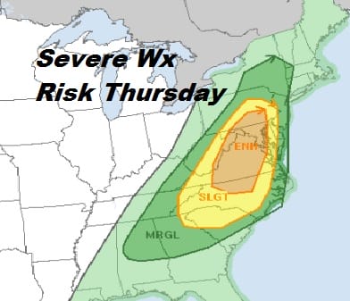 Showers Arrive Tonight Showery Rains Severe Thunderstorms Wind Thursday Night