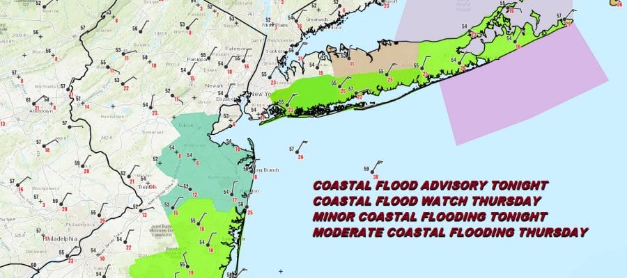 Coastal Flood Watch New Jersey Long Island Wind Advisory Eastern Half of Long Island