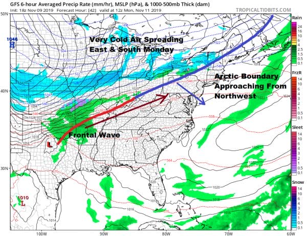 Warmer Sunday Monday Arctic Front Arrives Chance Snow Tuesday