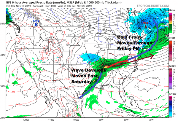 Cold Front Arrives Friday, Low Pressure Heads Our Way For The Weekend