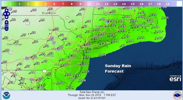 Rain Saturday Night Into Sunday Afternoon. Windy Wednesday Night & Thanksgiving Morning