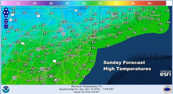 Saturday Sunshine High Clouds Warmer Sunday Monday Arctic Front Tuesday
