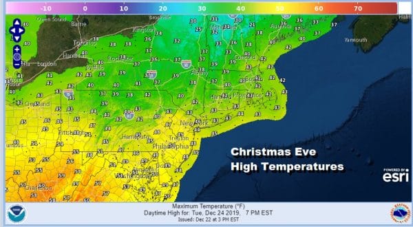 Hanukkah Christmas Calm Slightly Above Average Temperatures No Storms All Week
