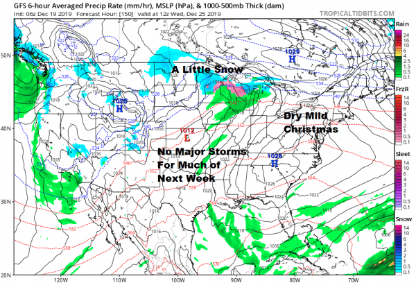 Very Cold Thursday Friday Leads to Warmer Weather Into Christmas No Major Storms