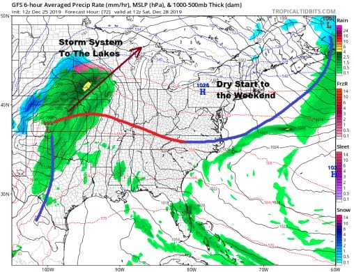 Merry Christmas Dry Calm Weather Continues Active Period Begins Sunday