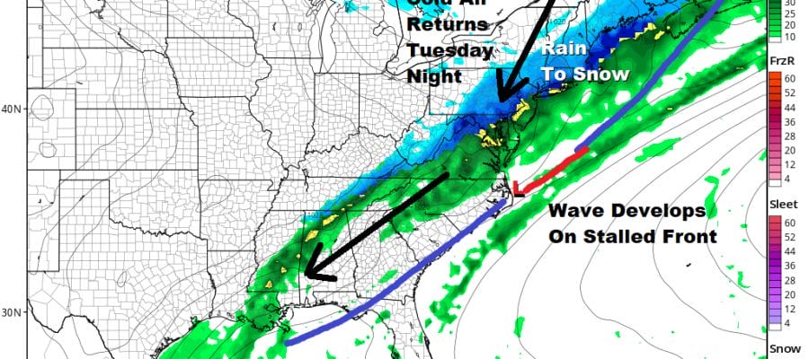 Rain Warmer Monday Watching Snow Cold Air Tuesday Night & Wednesday