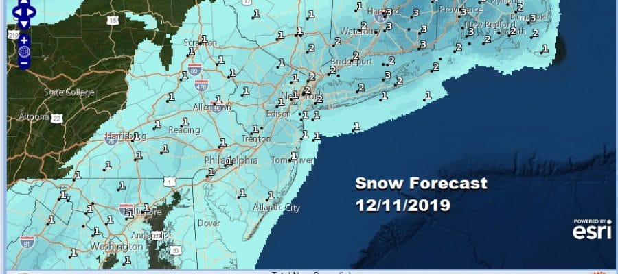 Winter Weather Advisory NYC Northeast NJ Counties Westchester County Long Island Connecticut