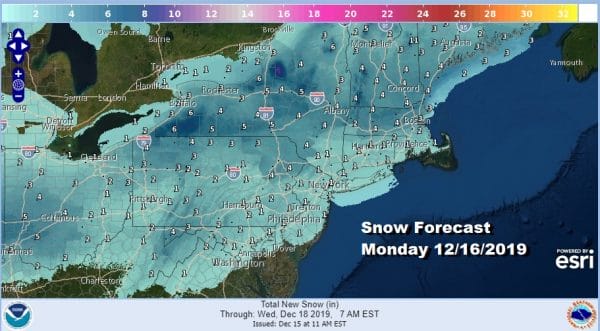 No Winter Weather Advisories Snow Coating to 2 Inches Then Ice Monday Night Rain Immediate Coast