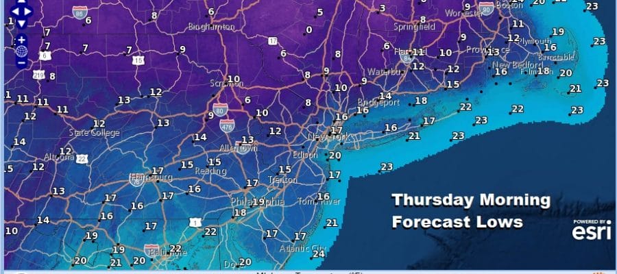 Drying Out Tonight Chance Snow Showers Wednesday Very Cold Thursday Friday