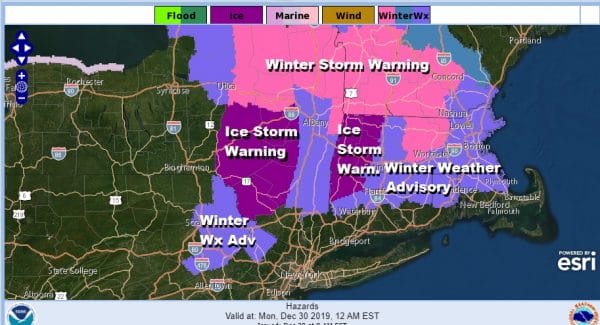Ice Storm Winter Storm Warnings Upstate NY New England Advisories NE PA NW NJ