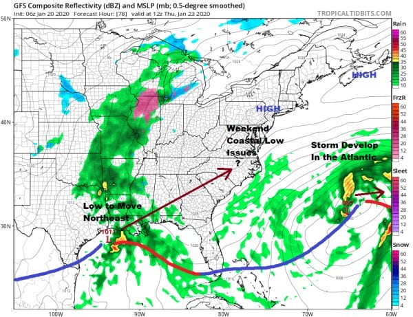 Cold Dry Week Ahead Coastal Low Develops This Weekend