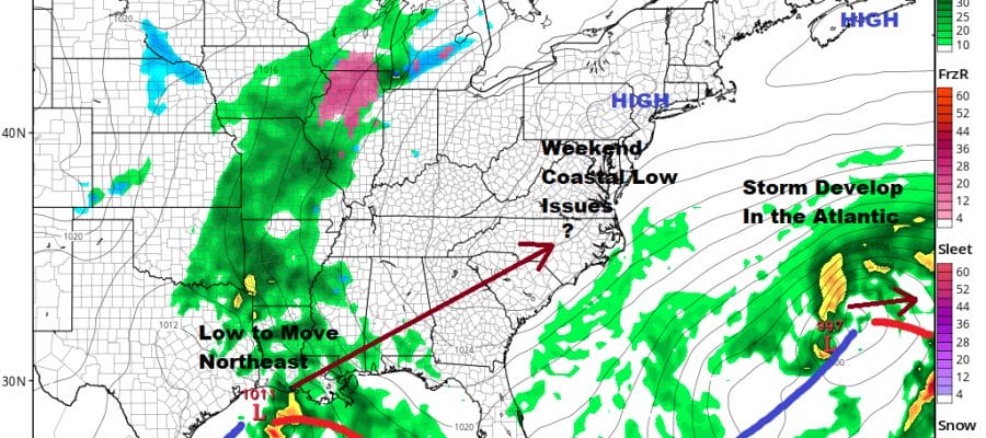 Cold Dry Week Ahead Coastal Low Develops This Weekend