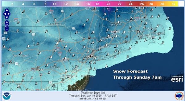 Winter Weather Advisories Eastern Pennsylvania Northern New Jersey NYC Hudson Valley Long Island Connecticut
