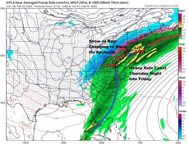 Warmer Start To Week Colder Finish Rain Sleet And Snow Inland