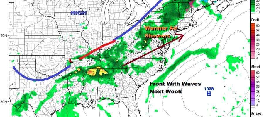 Cold But Dry Weekend Warm Up Next Week Showers Arrive Tuesday