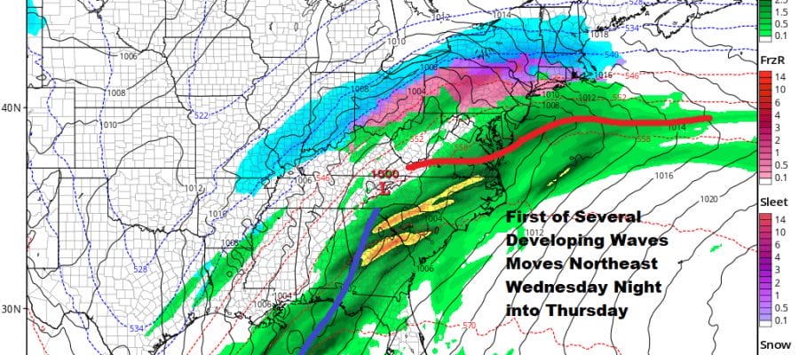 Warmer Start To Week Colder Finish Rain Sleet And Snow Inland