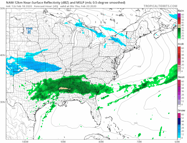 Showers Today Much Colder Wednesday Through Friday Snow Chance Grows For Southeast US