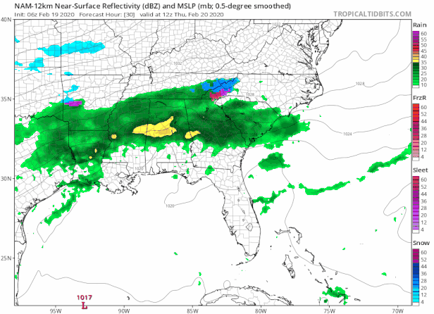 Snow Thursday North Carolina Southern Virginia Cold Dry Northeast Through Friday