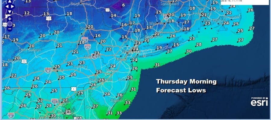 Showers End Overnight Cold Dry Wednesday Through Friday Snow Carolinas Southern Virginia Stays South