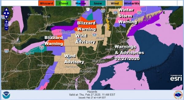 Weather Conditions Improve Winds Increase Colder Air Arrives Snowstorm Upstate