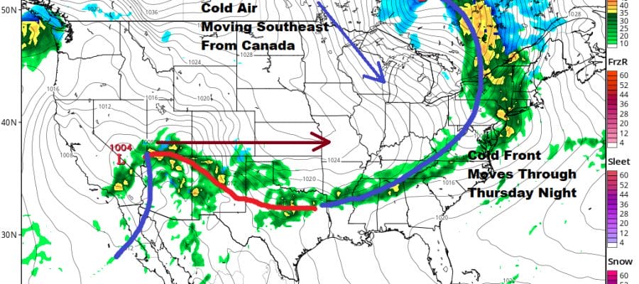 Cooler Drier Patchy Clouds Ahead Today Next Front Showers Friday Chilly Weekend