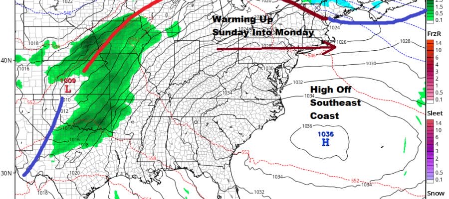 Nice Weekend Warmer Temperatures Begin Sunday