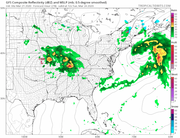 Spring Snow Monday Interior Northeast Cold Rain Coast