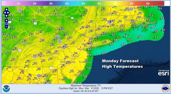 Springlike Sunday Monday Showers Tuesday Minor Weather Systems This Week