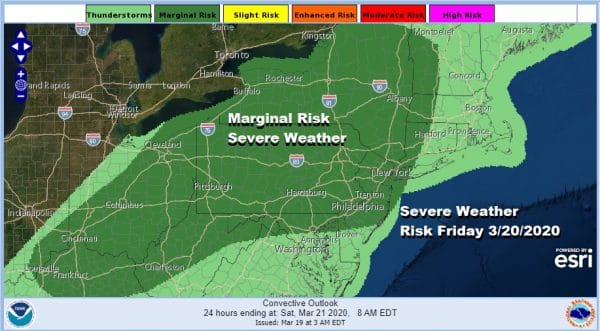 Heavy Rains Exit East Severe Weather Risk Friday Spring Arrives