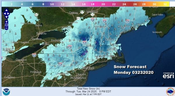 Chilly Sunday Burst of Snow to Rain Monday