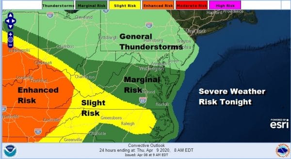 Severe Weather Risks Tonight Into Thursday Easter Weekend Dry Rain Sunday Night Monday