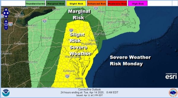 Major Storm Sunday Night Monday Severe Weather Risk Raised Northeast Mid Atlantic