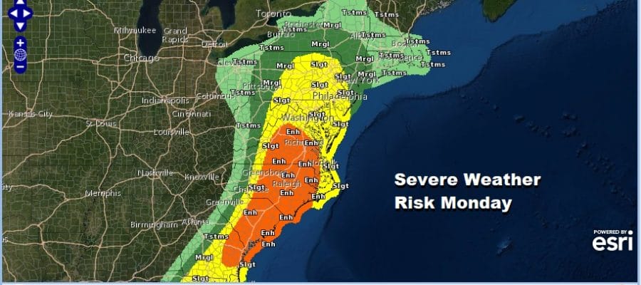 High Wind Warning Monday Severe Weather Heavy Rains