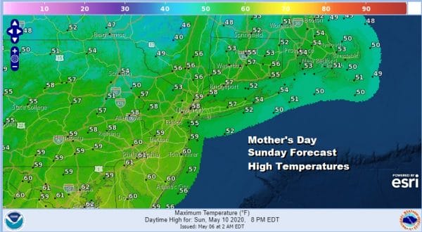 Cloudy Raw Wednesday Stronger Low Friday Night Brings Rain Snow & Unusual Cold Mothers Day Weekend